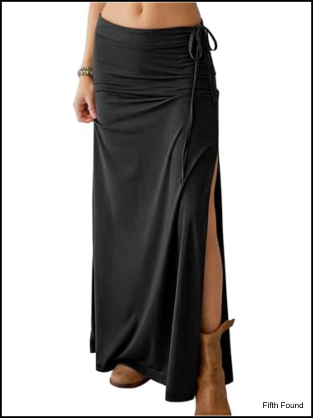 High Waisted Side Slit Maxi Skirt Flowy Beach Vacation